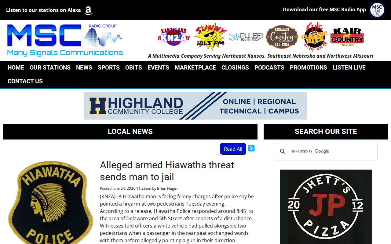 Brown County arrest news story with sheriff photo credit